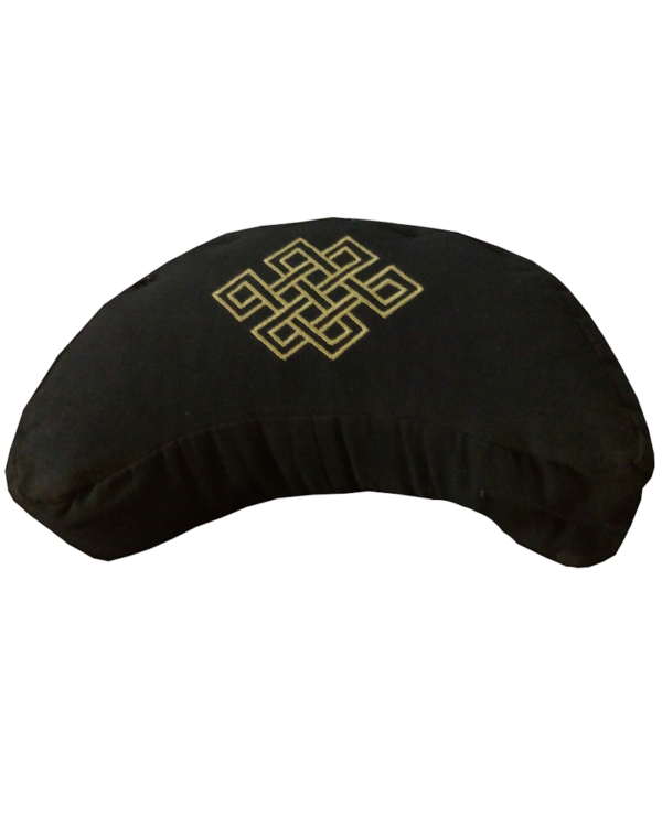 embriodered black crescent cushion